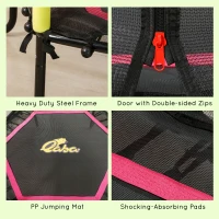 Qaba 5.2' Kids Small Trampoline with Enclosure, Springfree Toddler Trampoline with Net, for Single Jumper, Indoor Play Equipment for Ages 3-10(m-5)