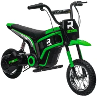 Aosom 24V 350W Electric Dirt Bike Up to 15 MPH w/ Twist Grip Throttle, Green(m-11)