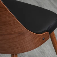 HOMCOM Dining Chairs Set of 2, Tufted Kitchen Chairs, PU Leather Upholstered Seats and Steel Legs for Dining Room, Black(m-9)