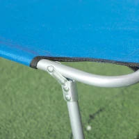 Outsunny Outdoor Pool Chaise Lounge Chair, Folding Tanning Chair with Sun Shade, Blue(m-9)