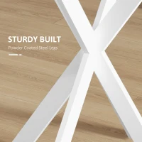 HOMCOM 29" Dining Table, Contemporary Round Kitchen Table with Steel Legs, White(m-6)