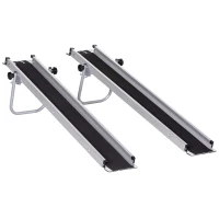 HOMCOM Telescopic Wheelchair Ramp, 8ft, 600 lbs, Aluminium Threshold Ramp, 2 Pack, for Home Steps, Mobility Scooters, Stairs(m-2)