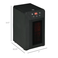 HOMCOM Electric Space Heater for Indoor Use, 1500W Fast Heating Portable Electric Heater with Infrared Quartz Heat Element, Thermostat, 3 Modes, Remote, 12h Timer(m-3)
