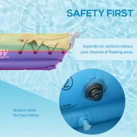 Outsunny 2-Person Inflatable Kayak, Foldable Inflatable Fishing Boat Canoe Set With Air Pump, Aluminum Oars, Blue(m-4)