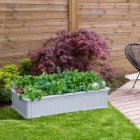 Outsunny 48" x 24" x 12" Raise Garden Bed, Planter Box, Above Ground Garden for Flowers, Herb, Vegetables with Easy Assembly, Gray(m-10)