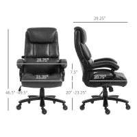 Vinsetto Big and Tall Office Chair, 400 lbs, Executive Computer Chair with PU Leather, Adjustable Height, Black(m-3)