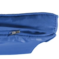 Outsunny 2 Person Wicker Hanging Swing Bench, Front Porch Swing Outdoor Chair with Cushions 550 lbs. Weight Capacity for Backyard, Garden, Blue(m-8)