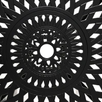 Outsunny 30-inch Round Patio Dining Table with Umbrella Hole Antique Cast Aluminium Outdoor Bistro Table, Black(m-9)