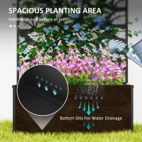 Outsunny Metal Garden Bed with Trellis for Climbing Plants, Freestanding or Wall Mounted Flower Bed for Garden, Patio, Balcony(m-4)