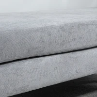 HOMCOM 48 Inches Upholstered Bedroom Bench, Modern End of Bed Bench with Double Layer Seat Cushions and Steel Legs, Light Gray(m-8)