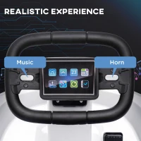 Aosom Bumper Car for Kids, 360° Rotation 6V Electric Ride On Bumper, White(m-5)