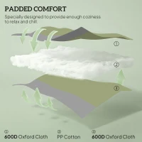 Outsunny Outdoor Rocking Chairs Set of 2, Folding Rocking Chair Set, 400 lbs. Capacity, Wide Seat, Padded High Back, Dark Green(m-6)