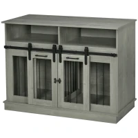 PawHut Dog Crate Furniture for Large Small Dogs, Double Dog Kennel, Gray(m-11)
