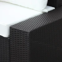 Outdoor Wicker Sectional Sofa Set - Cushioned Patio Set with Quarter Round Coffee Table(m-9)