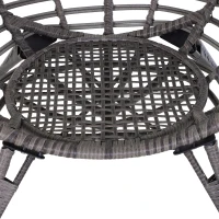 Outsunny Outdoor/Indoor Rattan Chair with Soft Cushion, Wicker Egg Lounge Chair for Backyard Garden Balcony Lawn, Grey(m-7)