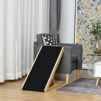 PawHut Dog Ramp Foldable Pet Ramp for Bed Couch, Height Adjustable, for Cats Large Dogs with Non Slip Carpeted Surface(m-8)