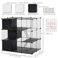 PawHut 56 Panels Pet Playpen Small Animal Cage for Rabbit(m-3)