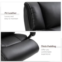 Vinsetto Ergonomic Heavy-Duty Office Chair with Adjustable Height, PU Leather, Rocker, 360° Swivel, 400lbs Capacity, Black(m-9)