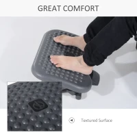 HOMCOM Ergonomic Footrest Adjustable Height and Angle, Home Office Foot Rest Stool with Non-Skid Massage Surface Texture Improves Comfort(m-5)