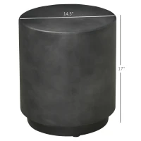 HOMCOM Lightweight Accent Table with Concrete Finish Round Side Table, Dark Gray(m-3)