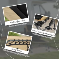 Outsunny Heavy Duty Camping Cot, Folding Bed with Soft Padded Cushion and 180° Adjustable Backrest, 400 lbs. Capacity, Cream(m-8)