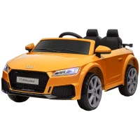 Aosom 6V Kids Electric Ride On Car, Licensed Audi TT RS with Suspension System and Remote Control, Horn, 5 Songs, Lights, MP3 Player - Yellow(m-11)