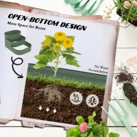 Outsunny 3-Tier Raised Garden Bed Set w/ Safety Edging, Open Bottom for Vegetables, Herbs, Flowers, 62.25" x 43" x 32.25", Green(m-5)