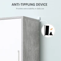 kleankin 71" Tall Bathroom Storage Cabinet, Narrow Bathroom Cabinets with 2 Doors and 6-tier Shelving, Grey(m-7)