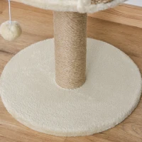 PawHut Cat Tree with Scratching Post, Toy Ball, Perch, Small Cat Tower for Indoor Cats - 16" x 16" x 19", Beige(m-12)