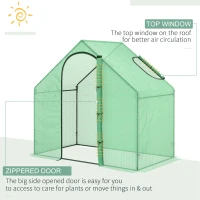 Outsunny 6 x 3.3 x 5.5ft Walk-in Garden Greenhouse with Door & Top Window, Portable Mini Greenhouse for Plants Flowers Herbs Tomatoes, Outdoor Hot House Growing Tent with Steel Frame & PE Cover(m-4)