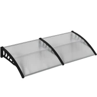 Outsunny Awning Door Canopy, 78.7" x 37.8", Polycarbonate Front Door Outdoor Patio Cover for UV Protection, Clear(m-11)