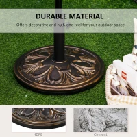 Outsunny 29 lb Heavy Duty Concrete Umbrella Base, 19" Round Parasol Holder for Outdoor, Garden, Backyard, Deck, Bronze(m-5)