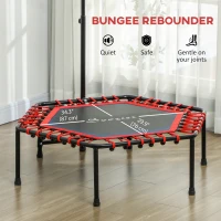 Soozier 45" Rebounder Trampoline for Adult, Quiet Bungee Rebounder with LED Lights and Adjustable Handle, Red(m-6)