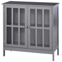 kleankin Sideboard Buffet, Storage Cabinet with 2 Doors, Credenza for Multifunction in Kitchen, Console, Living Room, Gray(m-11)