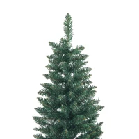 HOMCOM 7ft Tall Pencil Artificial Christmas Tree with 687 Branch Tips with Steel Base, Green(m-9)