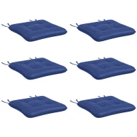 Outsunny 6-Piece Seat Cushion Replacement, Outdoor Patio Chair Cushions Set with Ties, Button Tufted, Dark Blue(m-2)
