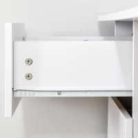 HOMCOM Computer Desk, 47" Writing Table with 3-Tier Shelves and 3 Reversible Drawers for Home Office, Bedroom, White(m-10)