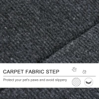 PawHut 25" 2-in-1 Pet Steps & Pet Ramp for Bed, Sofa, Car, & More, Foldable Portable Cat & Dog Ramp for Couch, Cat Stairs for Old Cats, Kitty & Dog Furniture(m-6)