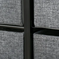 HOMCOM 7-Bin Dresser Storage Tower Cabinet Organizer Unit, Easy Pull Fabric Bins with Metal Frame for Bedroom(m-10)