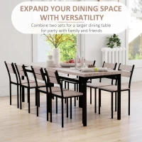 HOMCOM 5 Piece Dining Table Set for 4, Modern Kitchen Table and Chairs, Dining Room Set for Breakfast Nook, Small Space, Apartment, Space Saving(m-7)