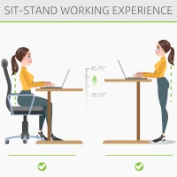 Vinsetto Electric Height Adjustable Standing Desk with 54" Desktop, Sit Stand Home Office Desk with Memory Button Control and Anti-Collision System, Teak/Black(m-4)