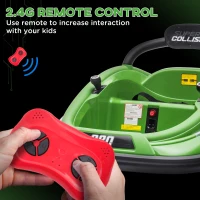 Aosom 12V Kids Bumper Car Twins Motor, w/ Parent Remote Control, Lights, 360° Rotation(m-6)