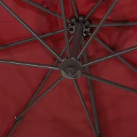 Outsunny 10ft Cantilever Patio Umbrella with 360° Rotation, Crank & Cross Base for Garden Deck Pool Backyard, Wine Red(m-9)