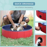 PawHut Foldable Pet Swimming Pool, Portable Dog Bathing Tub, 12" x 63" Plastic Large Dog Pool for Outdoor Dogs and Cats(m-7)
