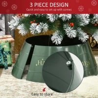 HOMCOM Metal Christmas Tree Collar, 26 Inch Christmas Tree Ring, Xmas Tree Skirt for Artificial Christmas Tree Decoration, Green(m-6)