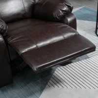HOMCOM PU Leather Manual Recliner with Thick Padded Upholstered Cushion and Retractable Footrest, Brown(m-8)