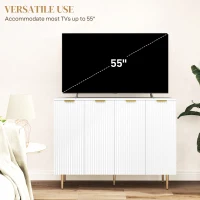 HOMCOM Modern Kitchen Storage Cabinet, Sideboard Buffet Cabinet with Adjustable Shelves for Kitchen Hallway, White(m-6)