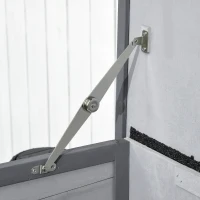 PawHut 42.5" Wooden Rabbit Hutch Bunny Cage Small Animal House Enclosure with Ramp, Removable Tray and Weatherproof Roof for Outdoor, Gray(m-9)