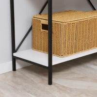 HOMCOM Modern Console Table with 2 Drawers and Open Shelf, Sofa Table for Entryway, Living Room and Hallway, White(m-9)