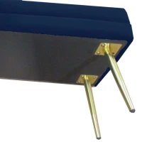 HOMCOM 39" Storage Ottoman, Velvet End of Bed Bench with Steel Legs, Foot Stool with Storage for Bedroom, Living Room(m-10)